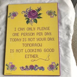 Cute wall plack. I Can ONLY PLEASE ONE PERSON PER DAY. Hang in your kitchen,etc